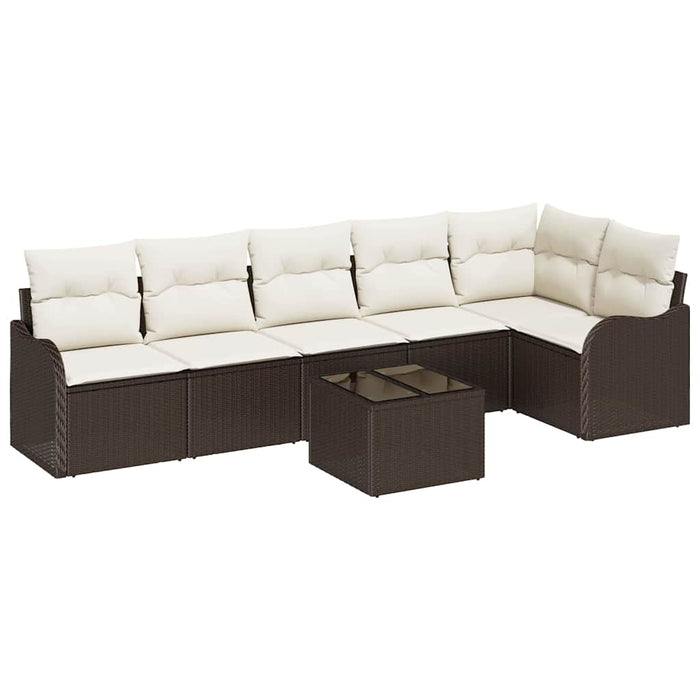 Set de canapele pentru grădină cu pernă 7 pcs Gri Rattan poli - WALTI WALTI