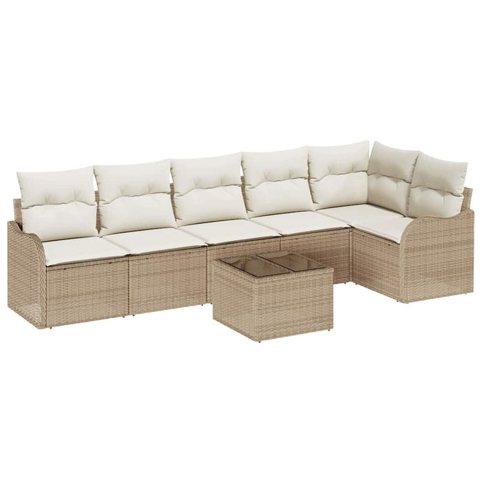 Set de canapele pentru grădină cu pernă 7 pcs Maro Rattan poli - WALTI WALTI