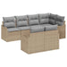 Set de canapele pentru grădină cu pernă 7 pcs Bej Rattan poli - WALTI WALTI