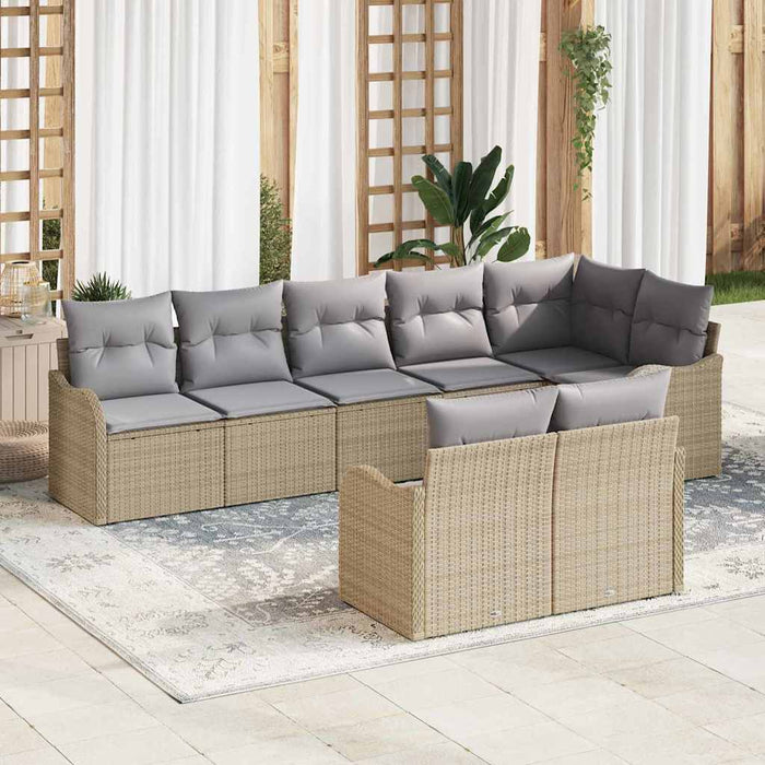 Set de canapele pentru grădină 8 pcs Beige și gri deschis - WALTI WALTI
