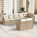 Set de canapele pentru grădină 8 pcs Bej, alb Rattan poli - WALTI WALTI
