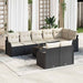 Set de canapele pentru grădină 9 pcs Negru și alb Rattan poli - WALTI WALTI