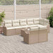 Set de canapele pentru grădină 9 pcs Bej, alb Rattan poli - WALTI WALTI
