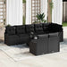 Set de canapele pentru grădină cu pernă 9 pcs Negru Rattan poli - WALTI WALTI