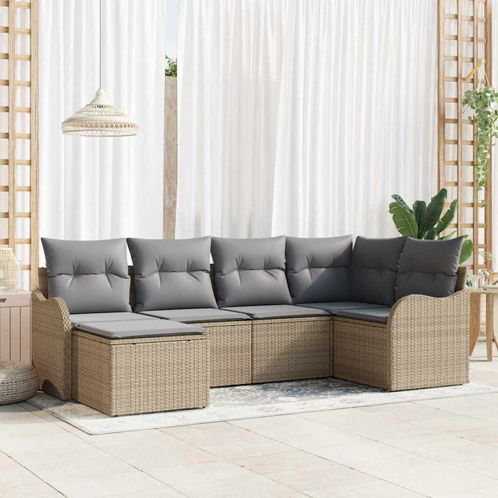 Set de canapele pentru grădină 6 pcs bej și gri deschis - WALTI WALTI