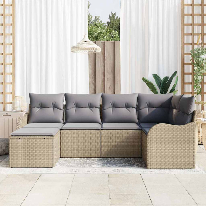 Set de canapele pentru grădină 6 pcs bej și gri deschis - WALTI WALTI
