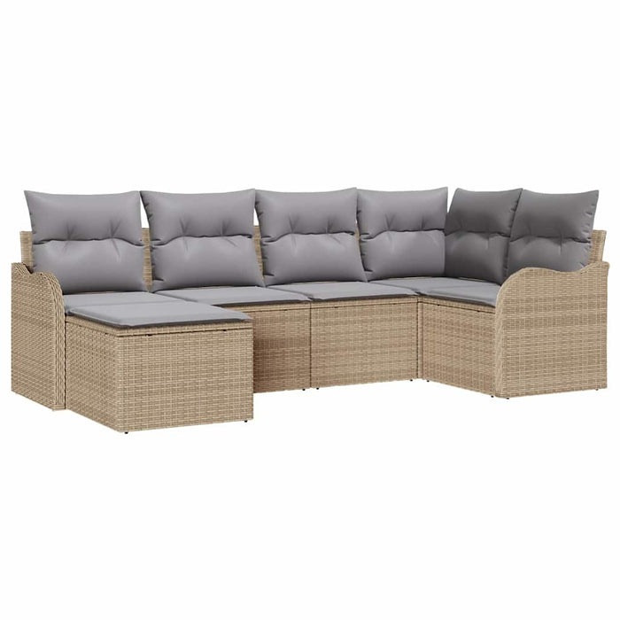 Set de canapele pentru grădină 6 pcs bej și gri deschis - WALTI WALTI