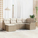 Set de canapele pentru grădină 6 pcs Bej, alb Rattan poli - WALTI WALTI
