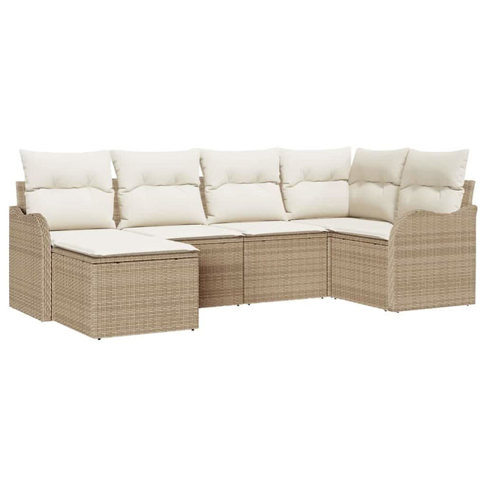 Set de canapele pentru grădină 6 pcs Bej, alb Rattan poli - WALTI WALTI