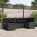Set de canapele pentru grădină cu pernă 6 pcs Negru Rattan poli - WALTI WALTI