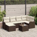 Set de canapele pentru grădină 7 pcs maro și alb Rattan poli - WALTI WALTI