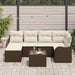 Set de canapele pentru grădină 7 pcs maro și alb Rattan poli - WALTI WALTI