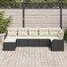 Set de canapele pentru grădină 7 pcs Negru și alb Rattan poli - WALTI WALTI