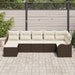 Set de canapele pentru grădină 7 pcs maro și alb Rattan poli - WALTI WALTI