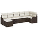 Set de canapele pentru grădină 7 pcs maro și alb Rattan poli - WALTI WALTI