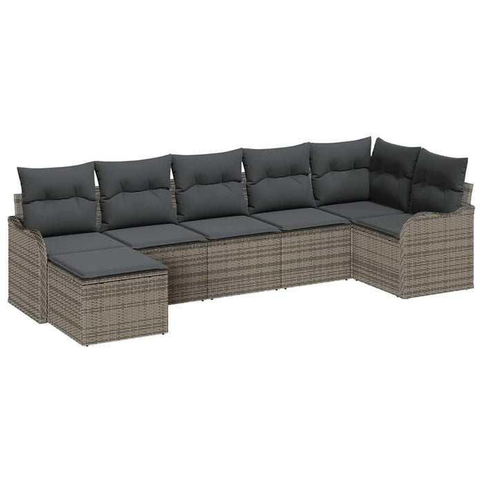 Set de canapele pentru grădină 7 pcs Gri poliratan - WALTI WALTI