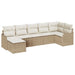 Set de canapele pentru grădină 7 pcs Bej, alb Rattan poli - WALTI WALTI