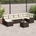 Set de canapele pentru grădină 8 pcs maro și alb Rattan poli - WALTI WALTI