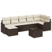 Set de canapele pentru grădină 8 pcs maro și alb Rattan poli - WALTI WALTI