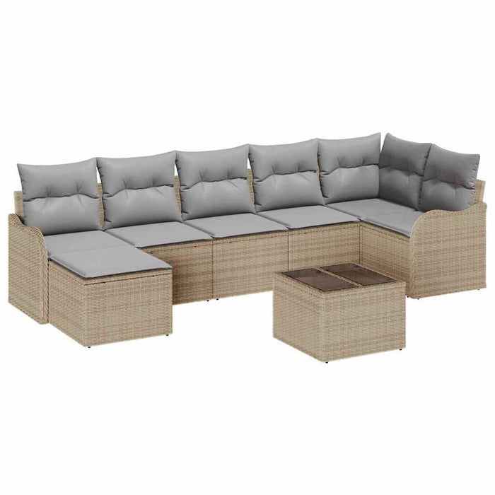 Set de canapele pentru grădină 8 pcs bej și gri deschis - WALTI WALTI