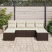 Set de canapele pentru grădină 6 pcs Maro și alb Rattan poli - WALTI WALTI
