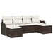 Set de canapele pentru grădină 6 pcs Maro și alb Rattan poli - WALTI WALTI