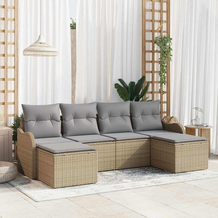 Set de canapele pentru grădină cu pernă 6 pcs Bej, gri deschis - WALTI WALTI