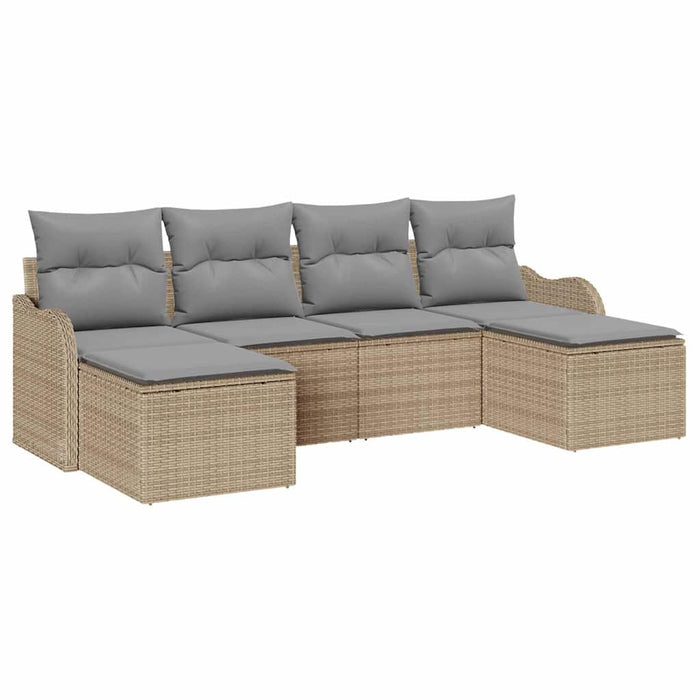 Set de canapele pentru grădină cu pernă 6 pcs Bej, gri deschis - WALTI WALTI