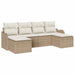 Set de canapele pentru grădină 6 pcs Bej, alb Rattan poli - WALTI WALTI