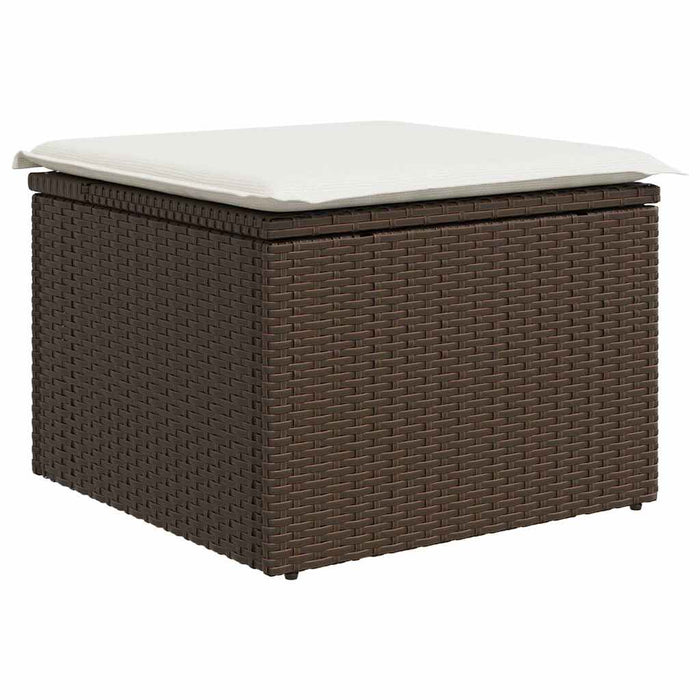 Set de canapele pentru grădină 8 pcs Maro și alb Rattan poli - WALTI WALTI