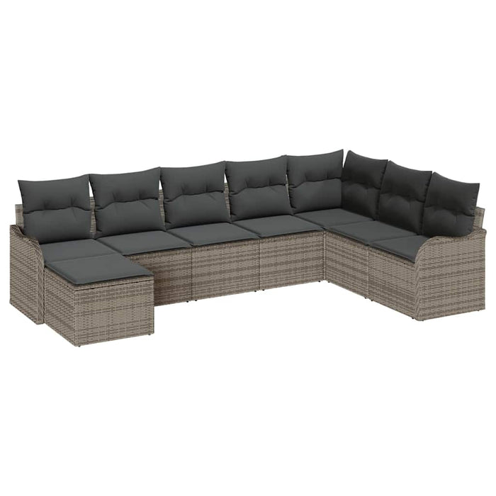 Set de canapele pentru grădină cu pernă 8 pcs Gri Rattan poli - WALTI WALTI