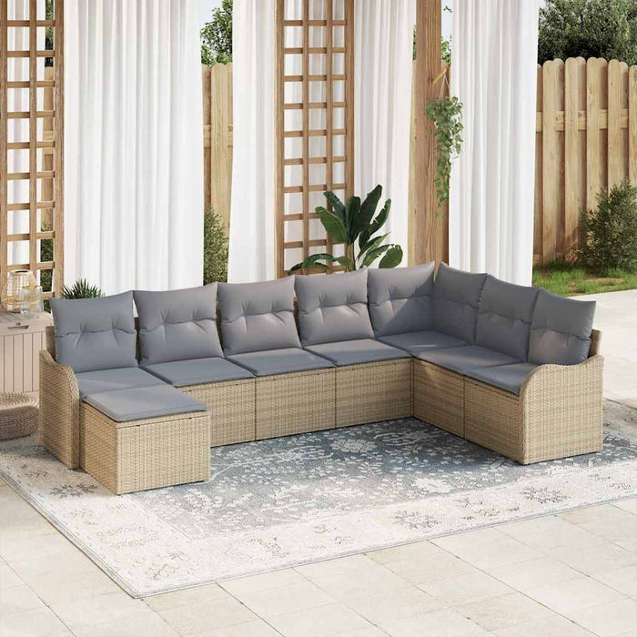 Set de canapele pentru grădină 8 pcs bej și gri deschis - WALTI WALTI