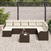 Set de canapele pentru grădină 9 pcs Maro și alb Rattan poli - WALTI WALTI