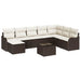 Set de canapele pentru grădină 9 pcs Maro și alb Rattan poli - WALTI WALTI