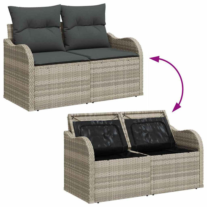 Set de canapele pentru grădină 9 pcs Gri deschis Rattan poli - WALTI WALTI
