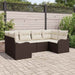Set de canapele pentru grădină 6 pcs maro și alb Rattan poli - WALTI WALTI