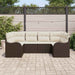 Set de canapele pentru grădină 6 pcs maro și alb Rattan poli - WALTI WALTI