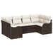 Set de canapele pentru grădină 6 pcs maro și alb Rattan poli - WALTI WALTI