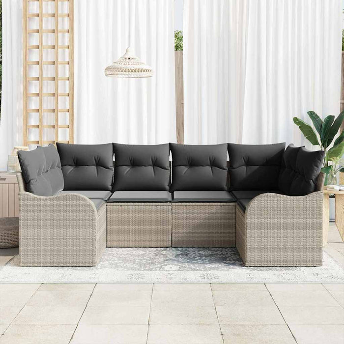 Set de canapele pentru grădină 6 pcs Gri deschis Rattan poli - WALTI WALTI
