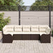 Set de canapele pentru grădină 7 pcs maro și alb Rattan poli - WALTI WALTI