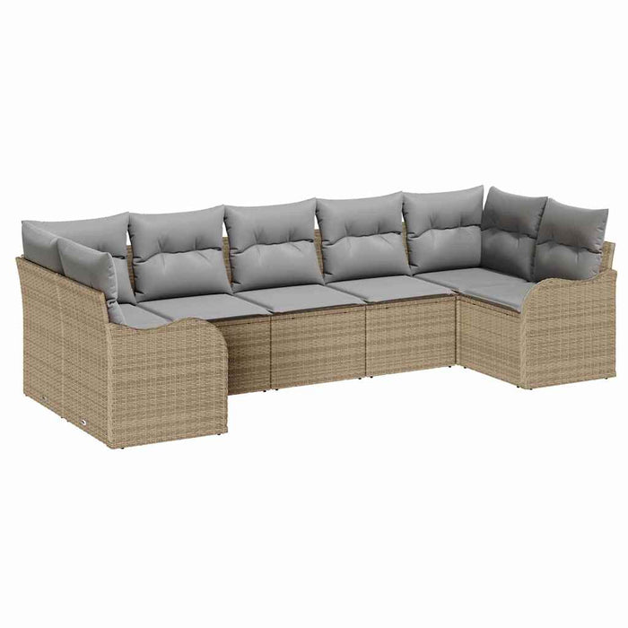 Set de canapele pentru grădină 7 pcs bej și gri deschis - WALTI WALTI