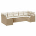 Set de canapele pentru grădină 7 pcs Bej și alb Rattan poli - WALTI WALTI