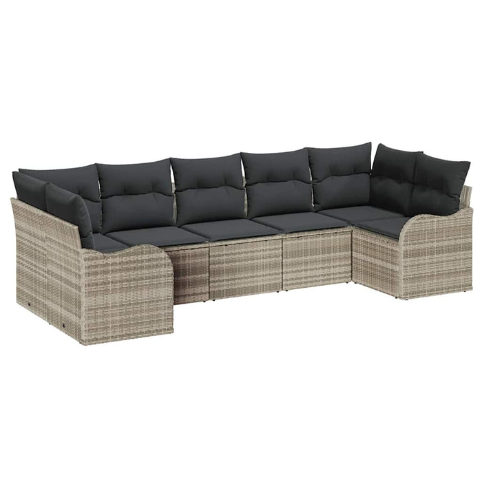Set de canapele pentru grădină 7 pcs Gri deschis Rattan poli - WALTI WALTI