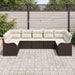 Set de canapele pentru grădină 9 pcs maro și alb Rattan poli - WALTI WALTI