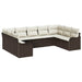 Set de canapele pentru grădină 9 pcs maro și alb Rattan poli - WALTI WALTI