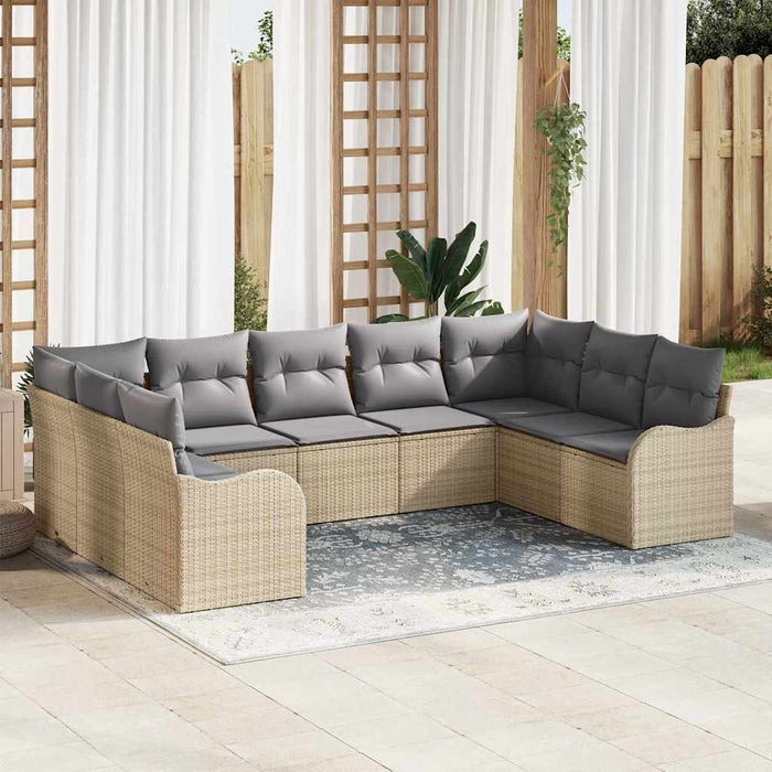 Set de canapele pentru grădină 9 pcs bej și gri deschis - WALTI WALTI