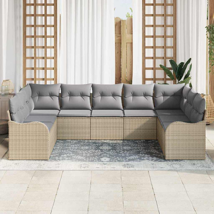 Set de canapele pentru grădină 9 pcs bej și gri deschis - WALTI WALTI