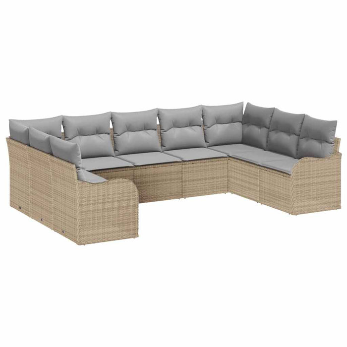 Set de canapele pentru grădină 9 pcs bej și gri deschis - WALTI WALTI