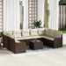 Set de canapele pentru grădină 10 pcs maro și alb Rattan poli - WALTI WALTI