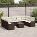 Set de canapele pentru grădină 10 pcs maro și alb Rattan poli - WALTI WALTI